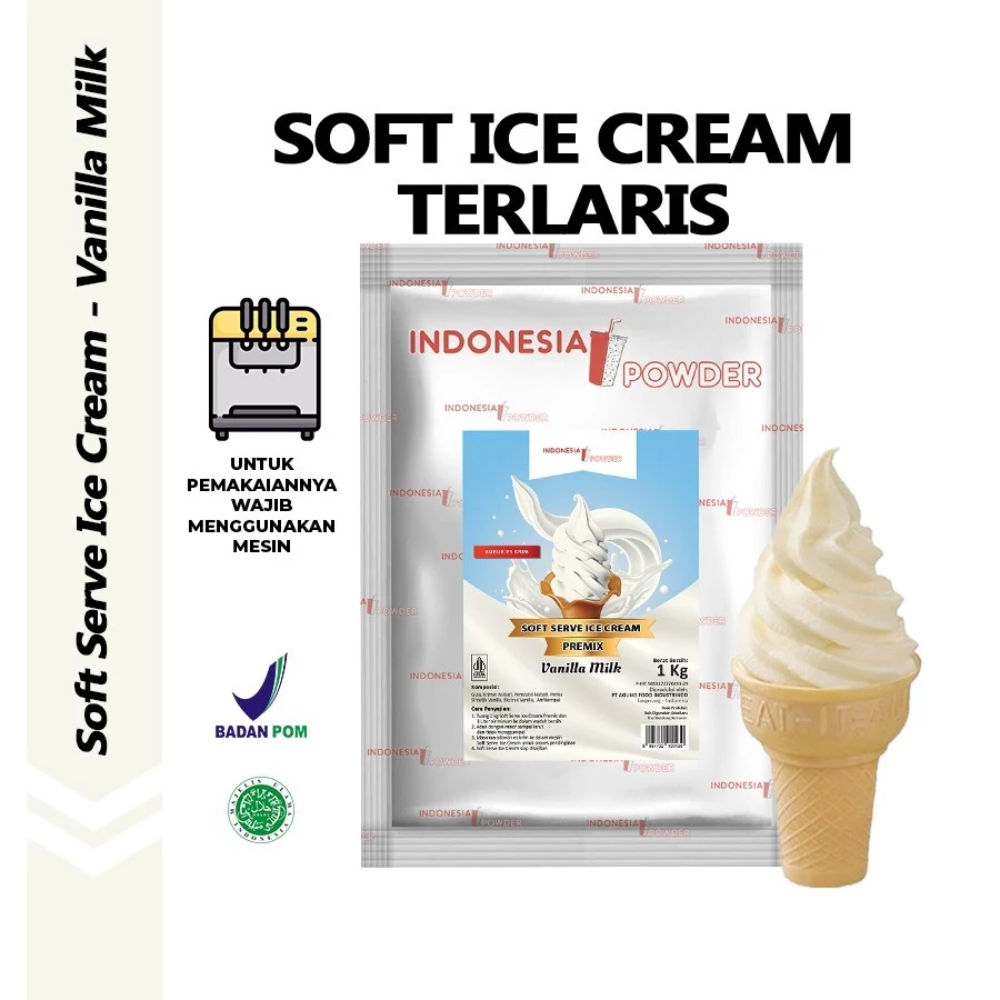 Bubuk Soft Es Krim Premix Rasa Vanilla Milk